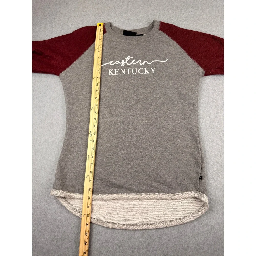 Pennant Sportswear Eastern Kentucky Raglan Sweatshirt Grey Maroon Medium